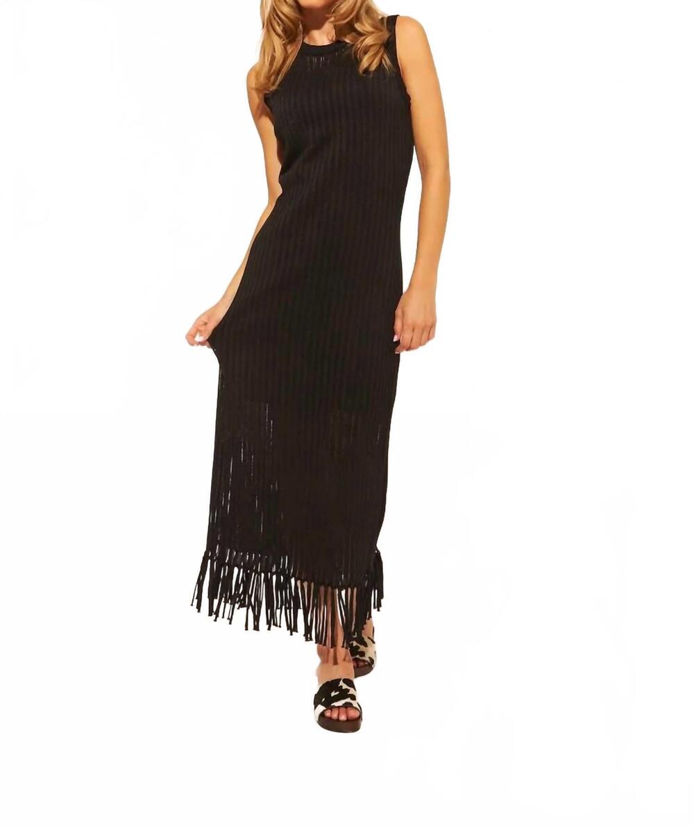 NEW JOHN + JENN alden open- knit dress in caviar